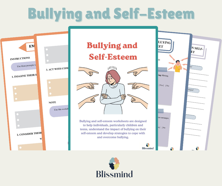 Bullying and Self-Esteem Worksheets for Teenagers: Digital Worksheet Set (15 Worksheets, 34 pages)