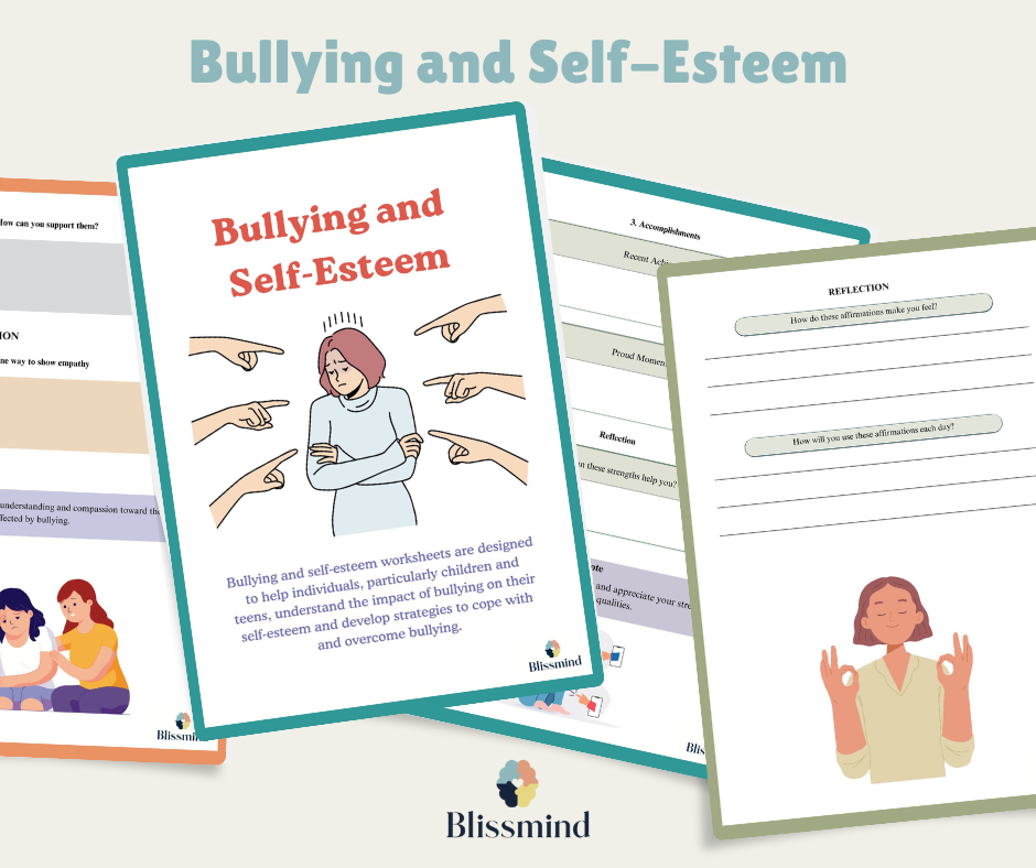 Bullying and Self-Esteem Worksheets for Teenagers: Digital Worksheet Set (15 Worksheets, 34 pages)