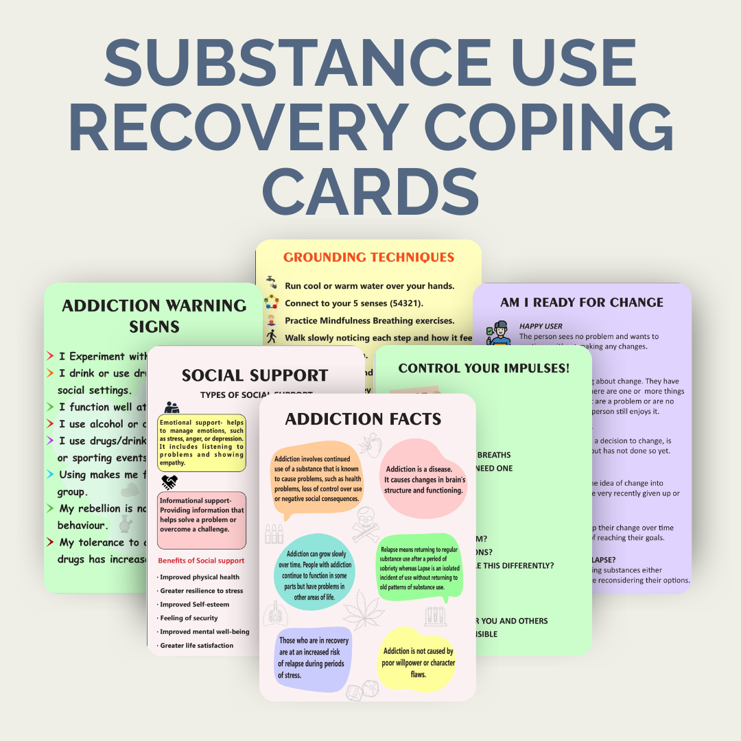 Substance Use Recovery Coping Cards