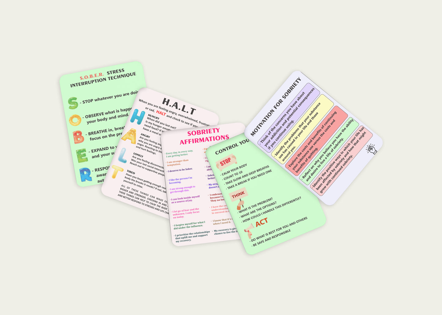 Substance Use Recovery Coping Cards