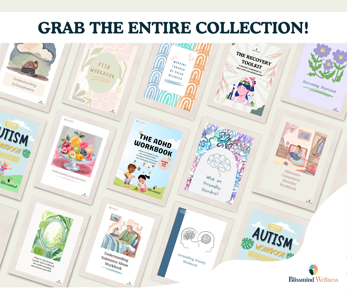 Mental Health Workbook Mega Bundle (13 Digital PDFs)