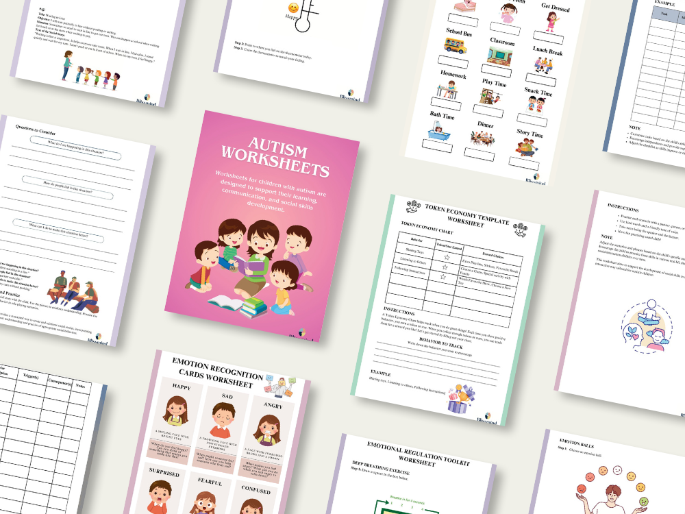 Autism Worksheets – Digital Download (15 Sheets, 30 pages)