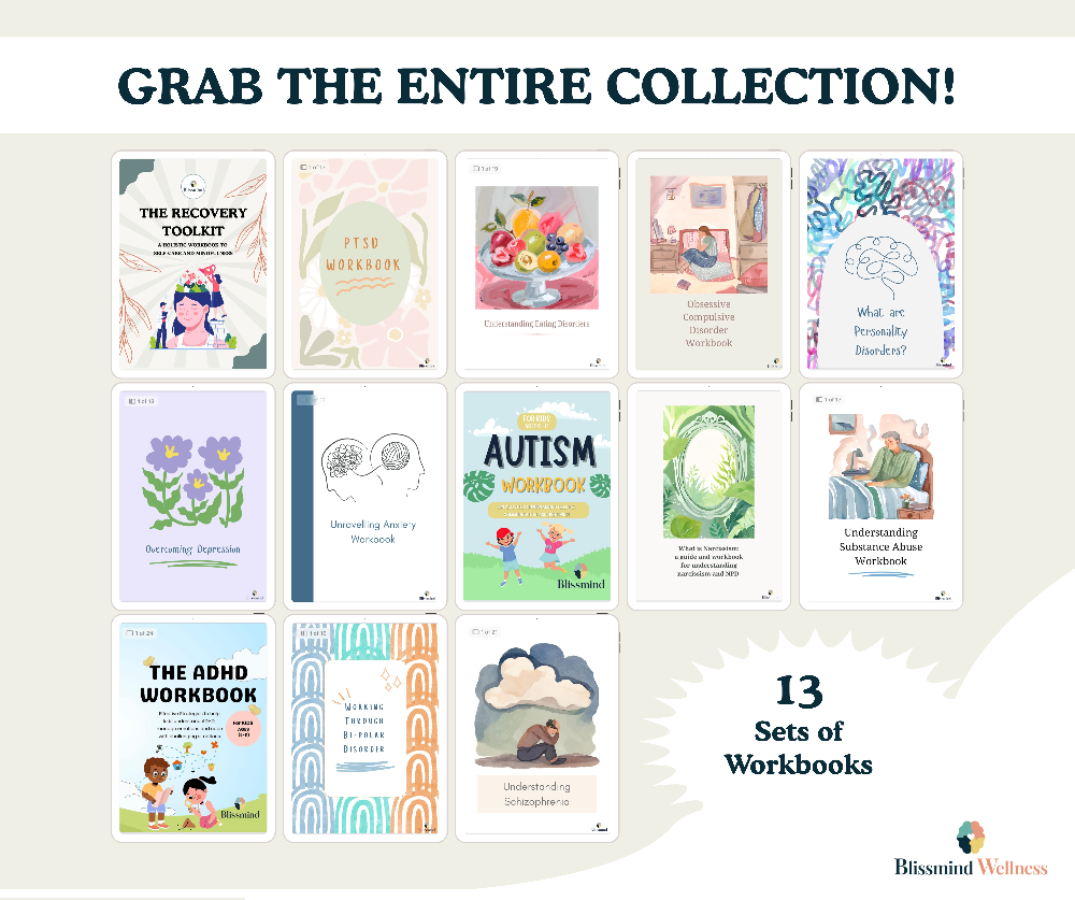 Mental Health Workbook Mega Bundle (13 Digital PDFs)